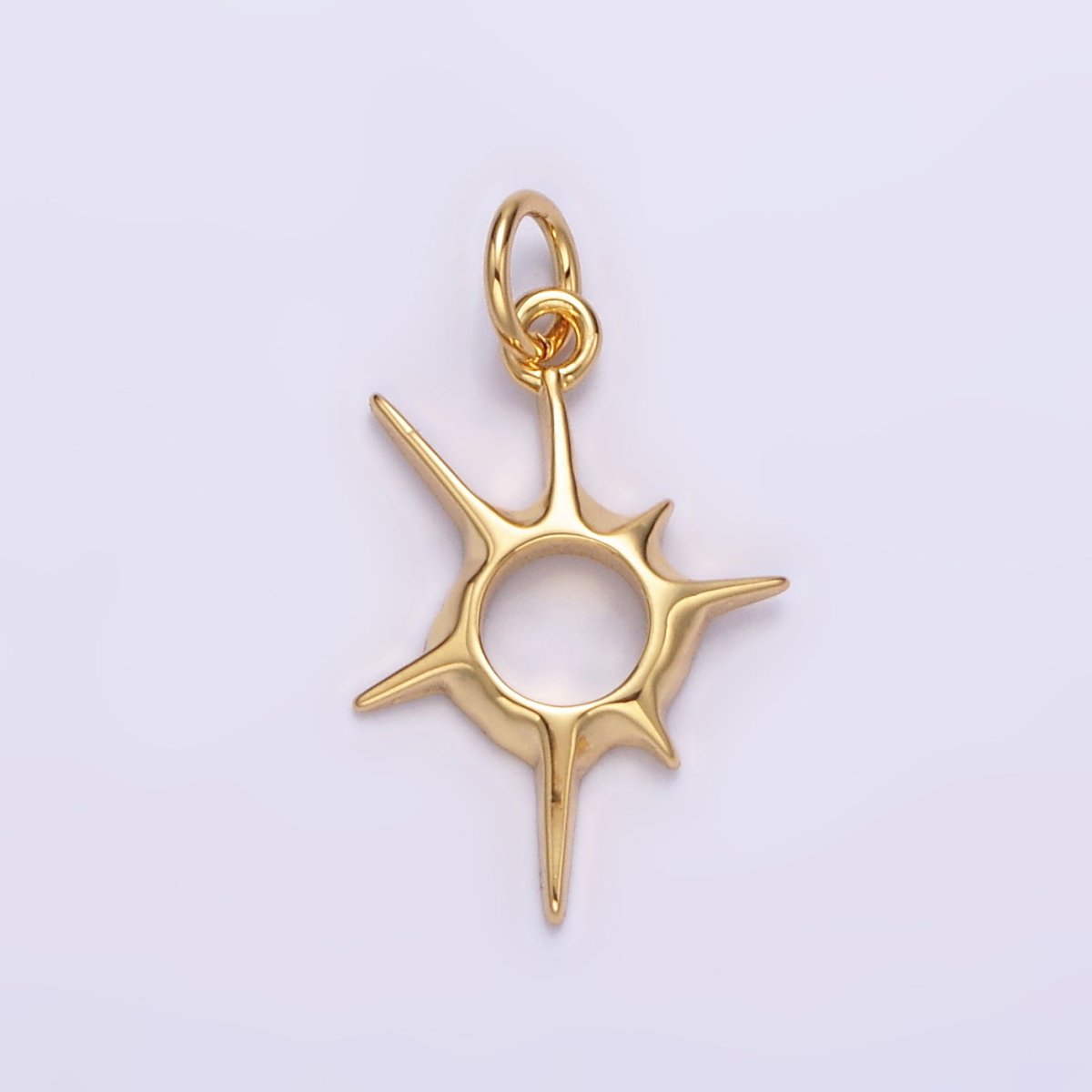 14K Gold Filled 20mm, 30mm Open Abstract Celestial Sun Ray Charm in Gold & Silver N-1108 N-1109 N-1116 N-1117