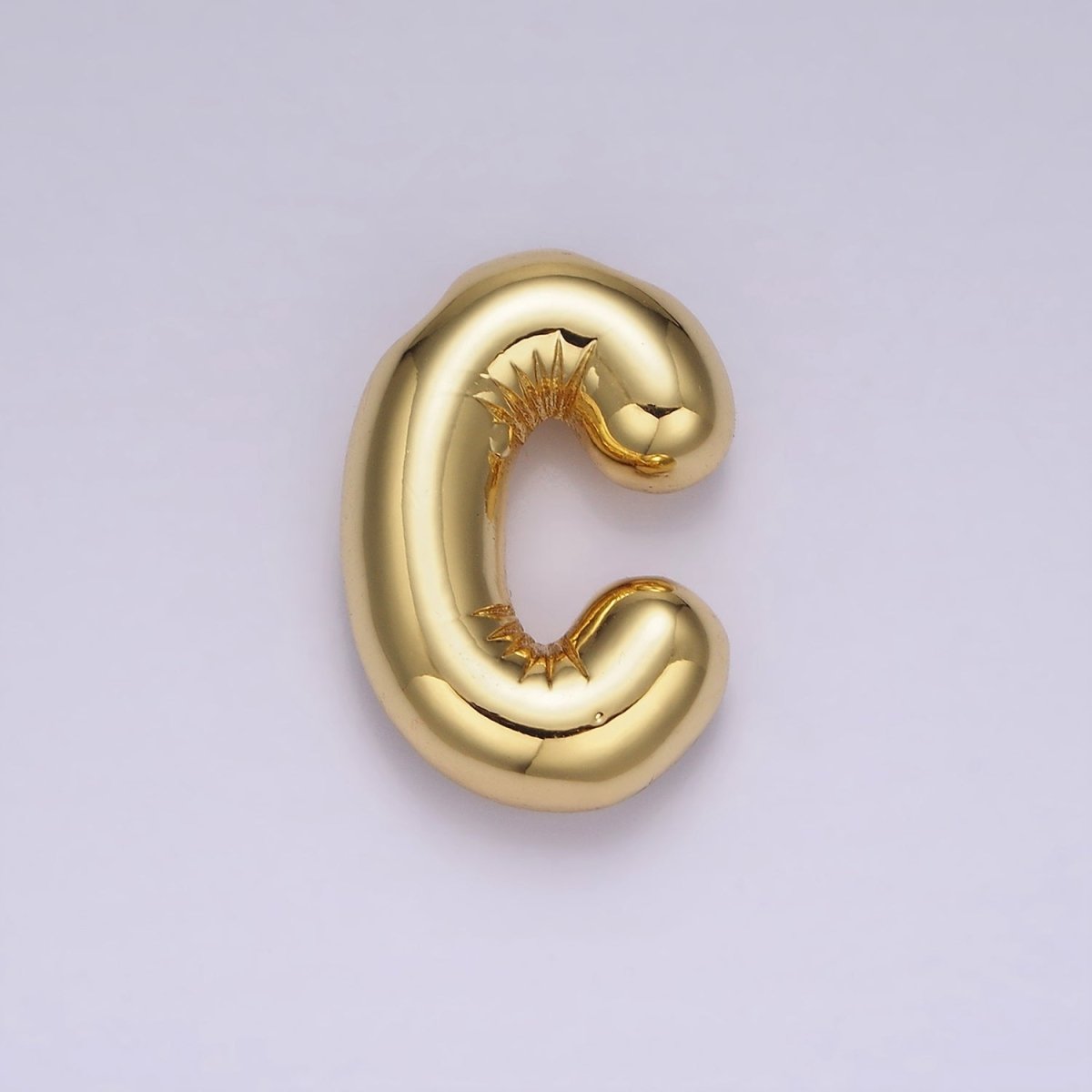 14K Gold Filled 20mm Chubby Balloon Initial Letter Pendant | A1067-A1079