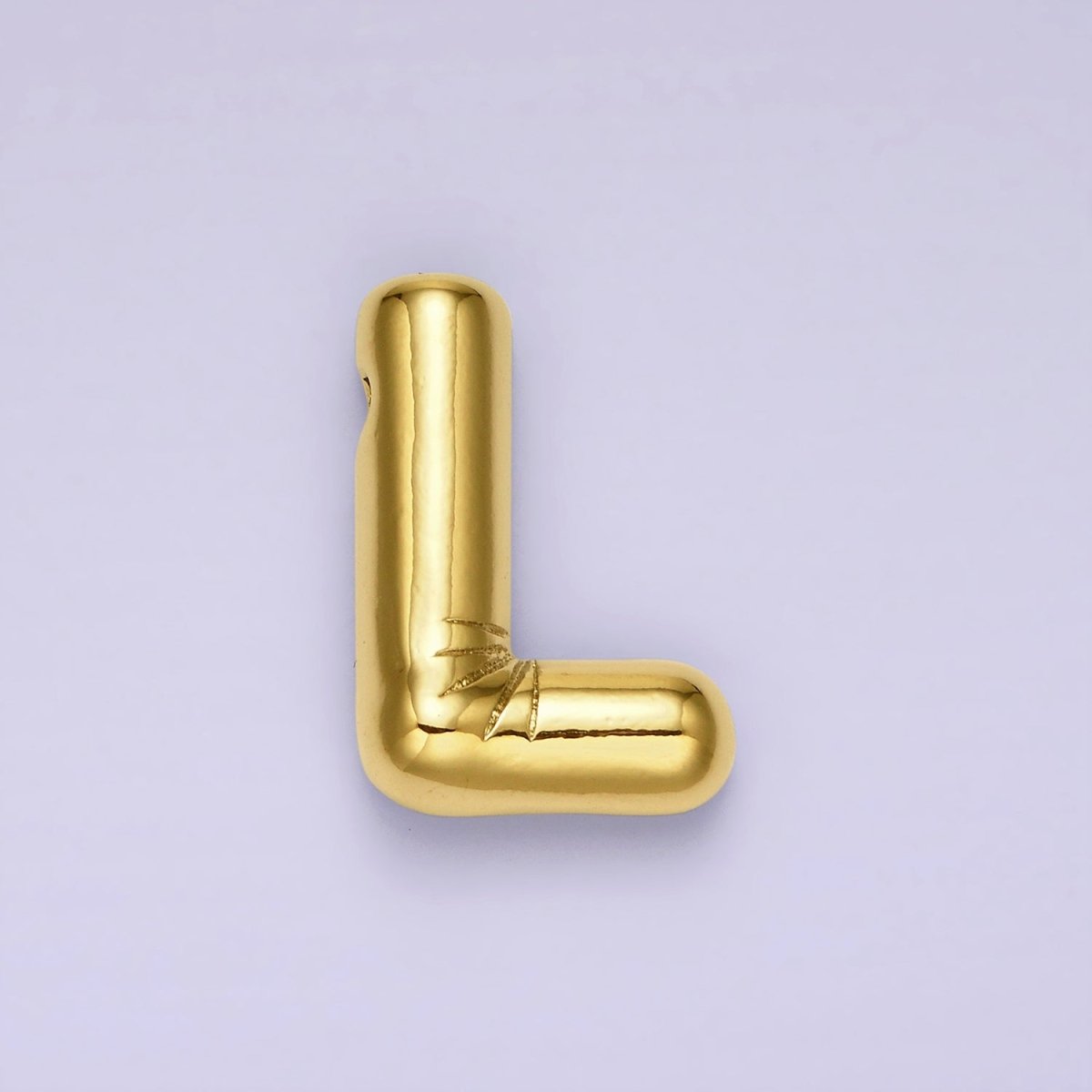 14K Gold Filled 20mm Chubby Balloon Initial Letter Pendant | A1067-A1079