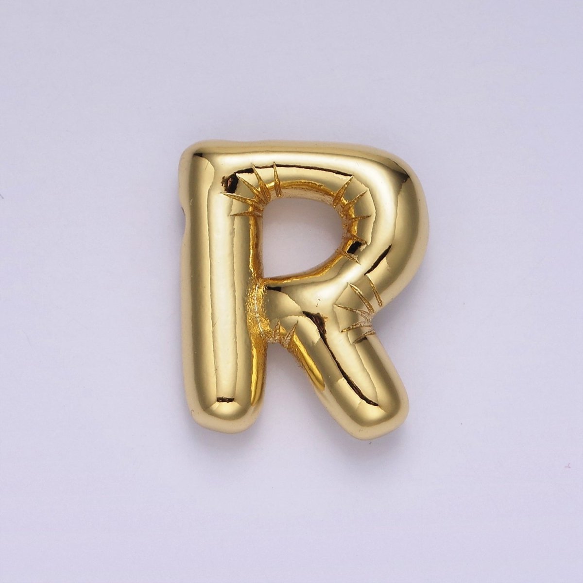 14K Gold Filled 20mm Chubby Balloon Initial Letter Pendant | A1067-A1079