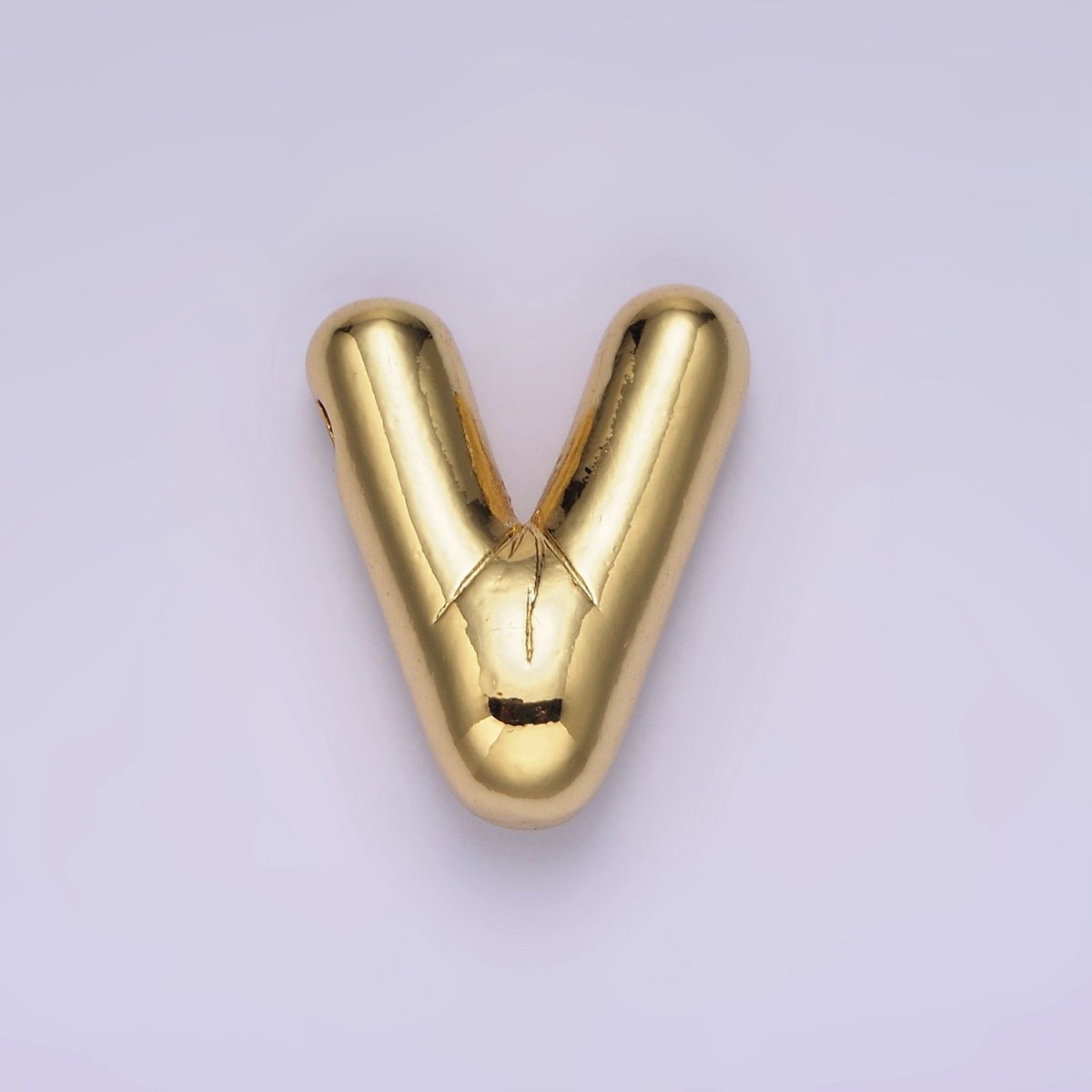 14K Gold Filled 20mm Chubby Balloon Initial Letter Pendant | A1067-A1079