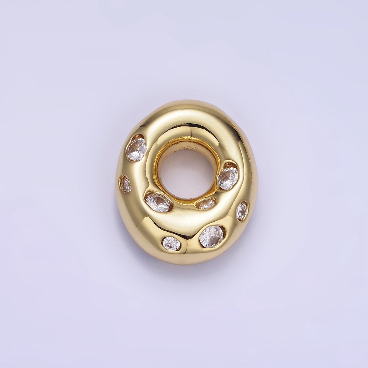 14K Gold Filled 20mm Clear CZ Chubby Balloon Number Numerical Pendant | AG775 - AG779
