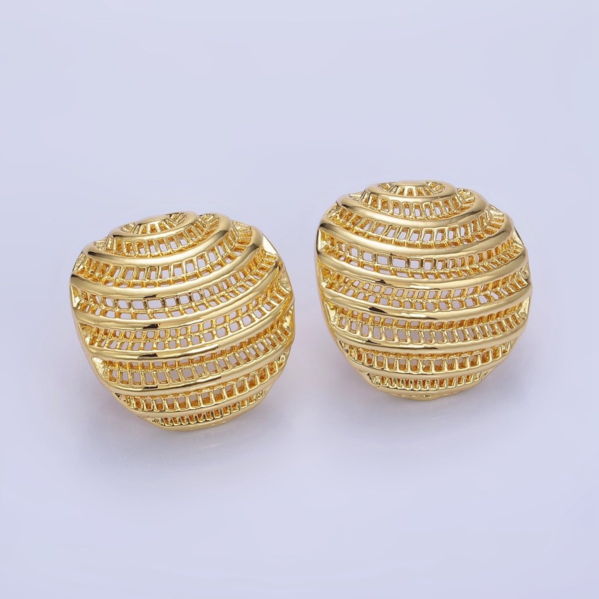 14K Gold Filled 20mm Filigree Dome Stud Earrings in Gold & Silver | P463 P464