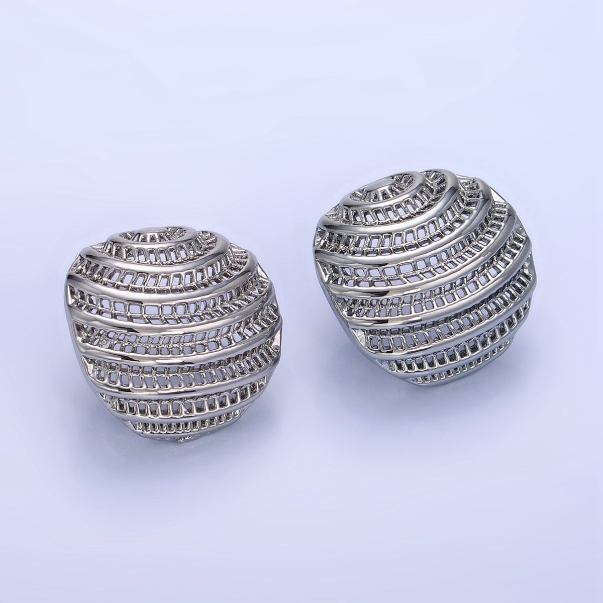 14K Gold Filled 20mm Filigree Dome Stud Earrings in Gold & Silver | P463 P464