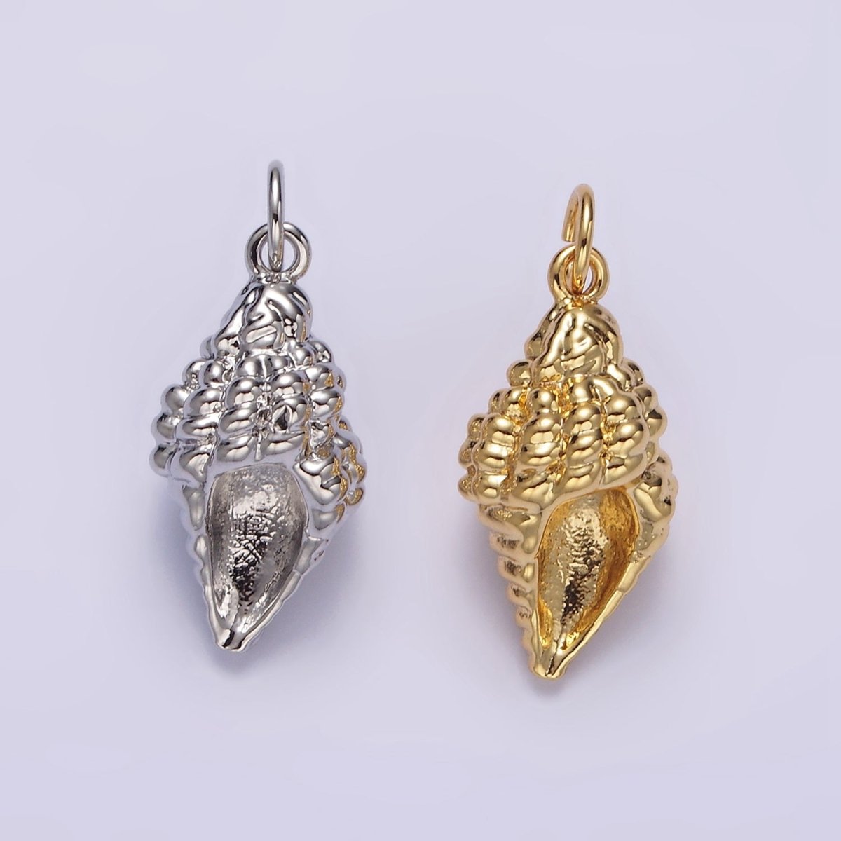 14K Gold Filled 20mm Ocean Clam Sea Shell Add-On Charm in Gold & Silver | N-1083 N-1084