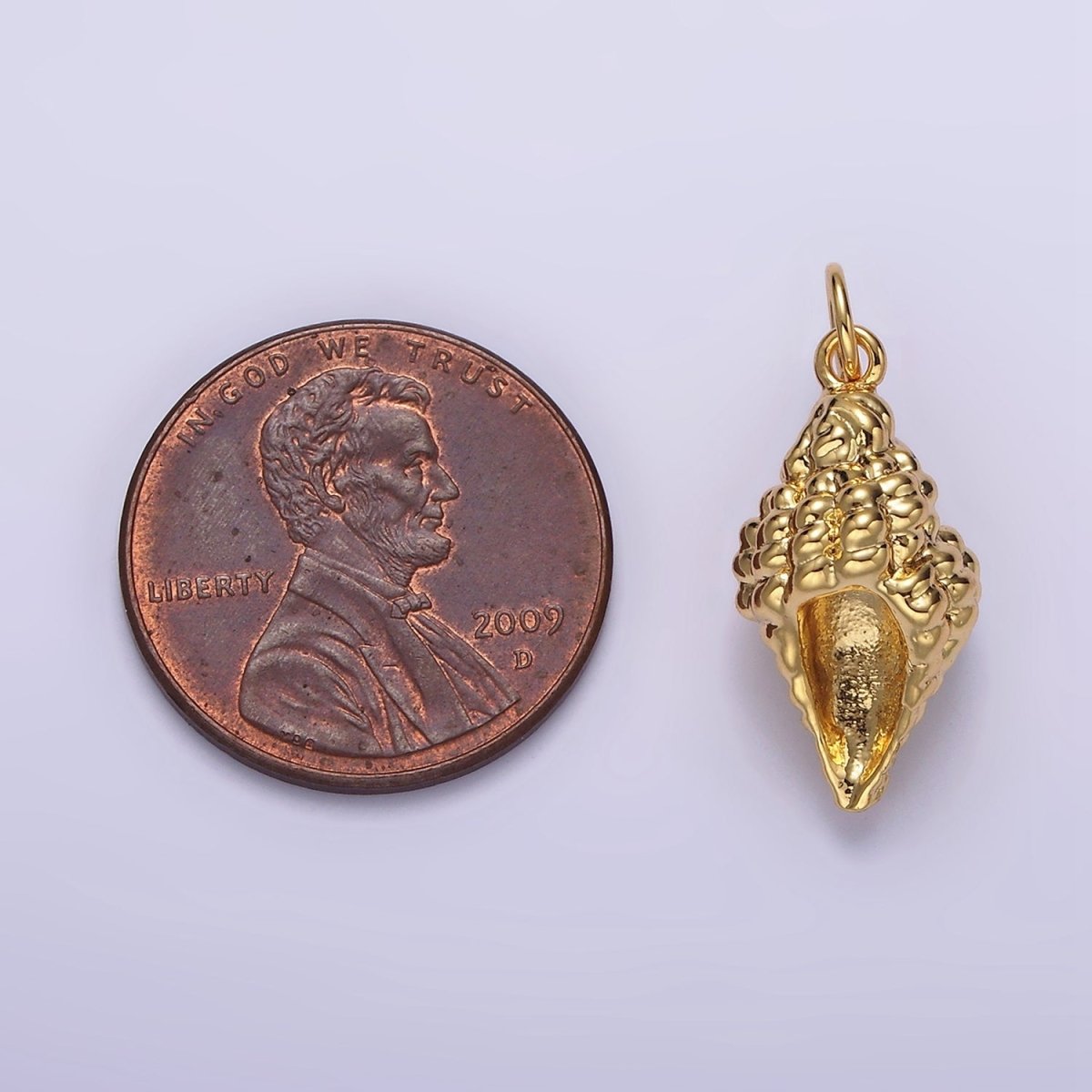 14K Gold Filled 20mm Ocean Clam Sea Shell Add-On Charm in Gold & Silver | N-1083 N-1084