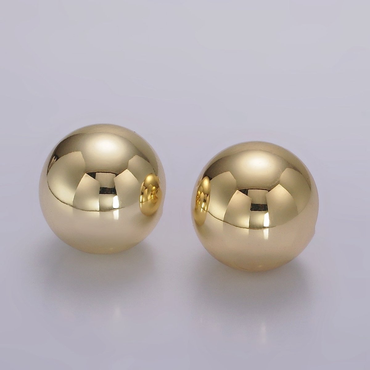 14K Gold Filled 20mm Round Ball Dome Stud Earrings in Gold & Silver | AE379 AE380