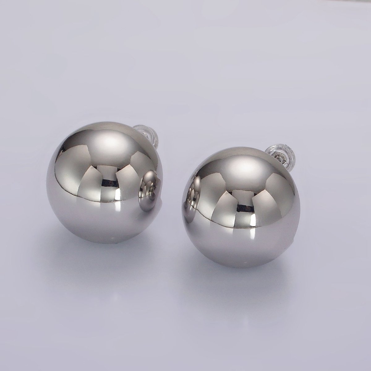 14K Gold Filled 20mm Round Ball Dome Stud Earrings in Gold & Silver | AE379 AE380