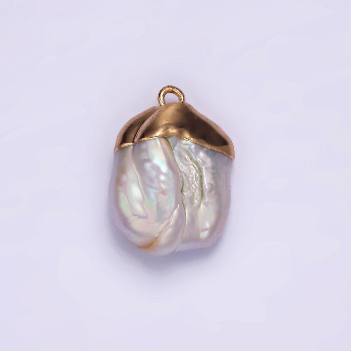 14K Gold Filled 20mm White Freshwater Pearl Dipped Pendant | P1615 - DLUXCA