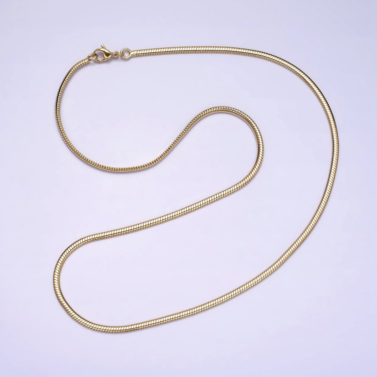 14K Gold Filled 2.2mm Cocoon Snake 18 Inch, 20 Inch Chain Necklace | WA-1880 WA-1881