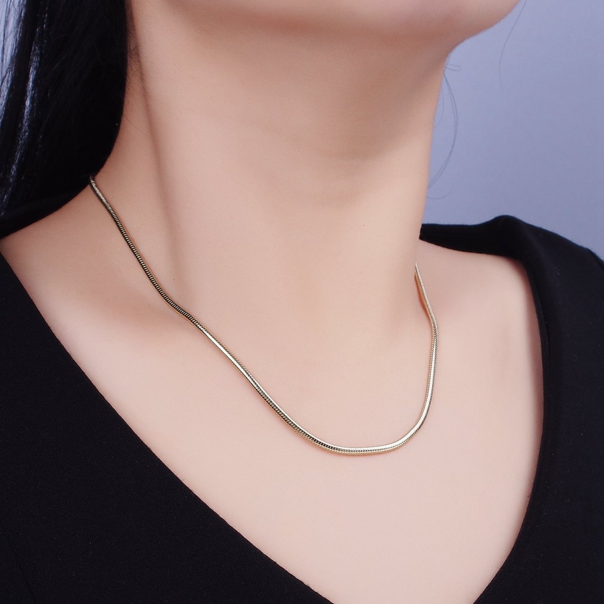 14K Gold Filled 2.2mm Cocoon Snake 18 Inch, 20 Inch Chain Necklace | WA-1880 WA-1881