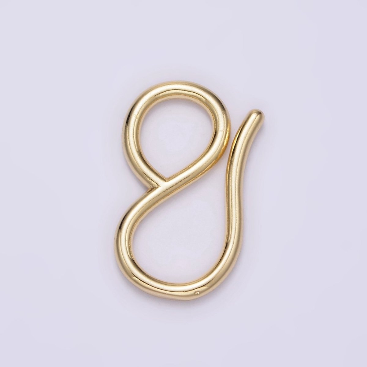 14K Gold Filled 22mm Curved Minimalist Infinity S-Hook Closure Supply Findings in Gold & Silver | Z650