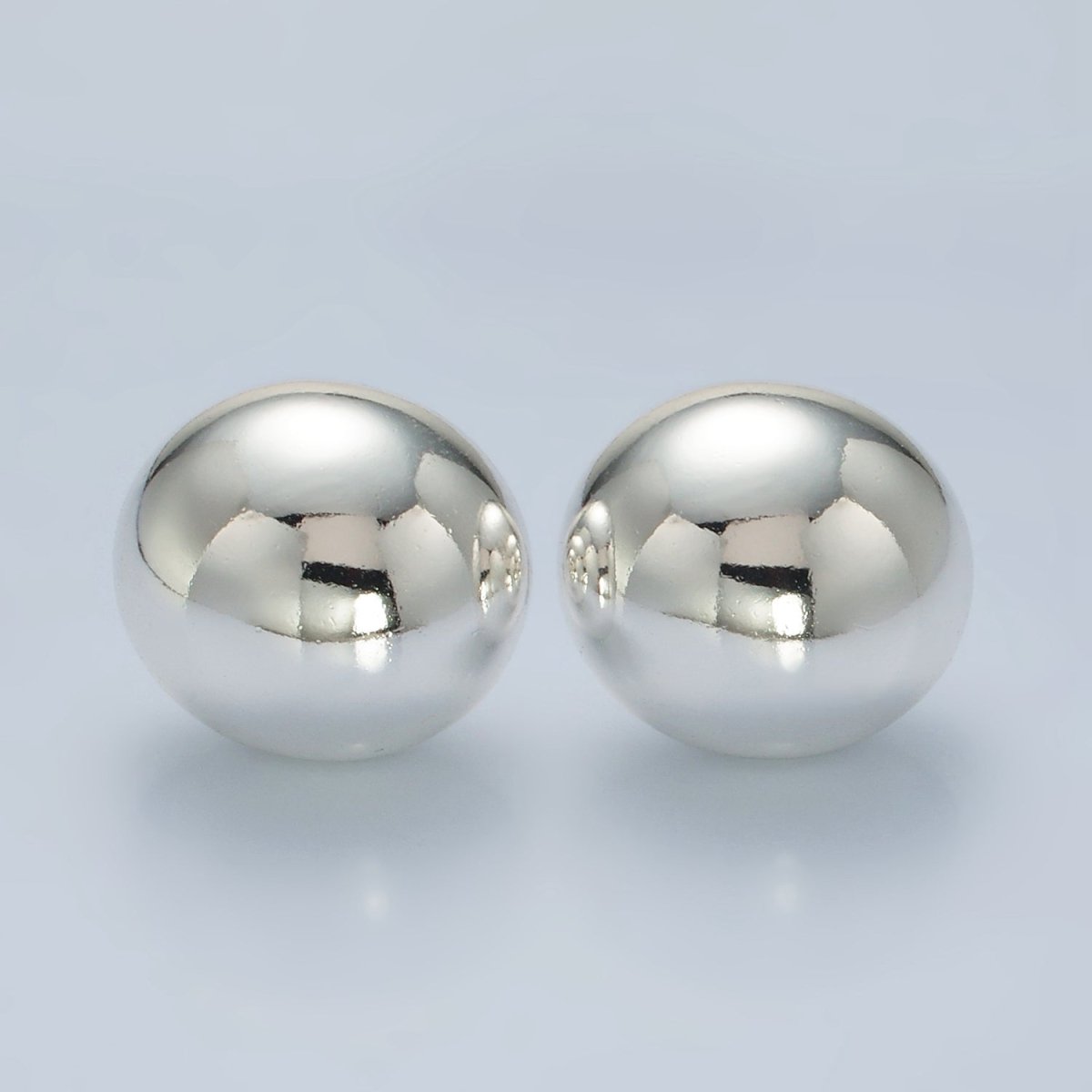 23mm Minimalist Round Dome Stud Earrings in Gold & Silver | AD648 AD649