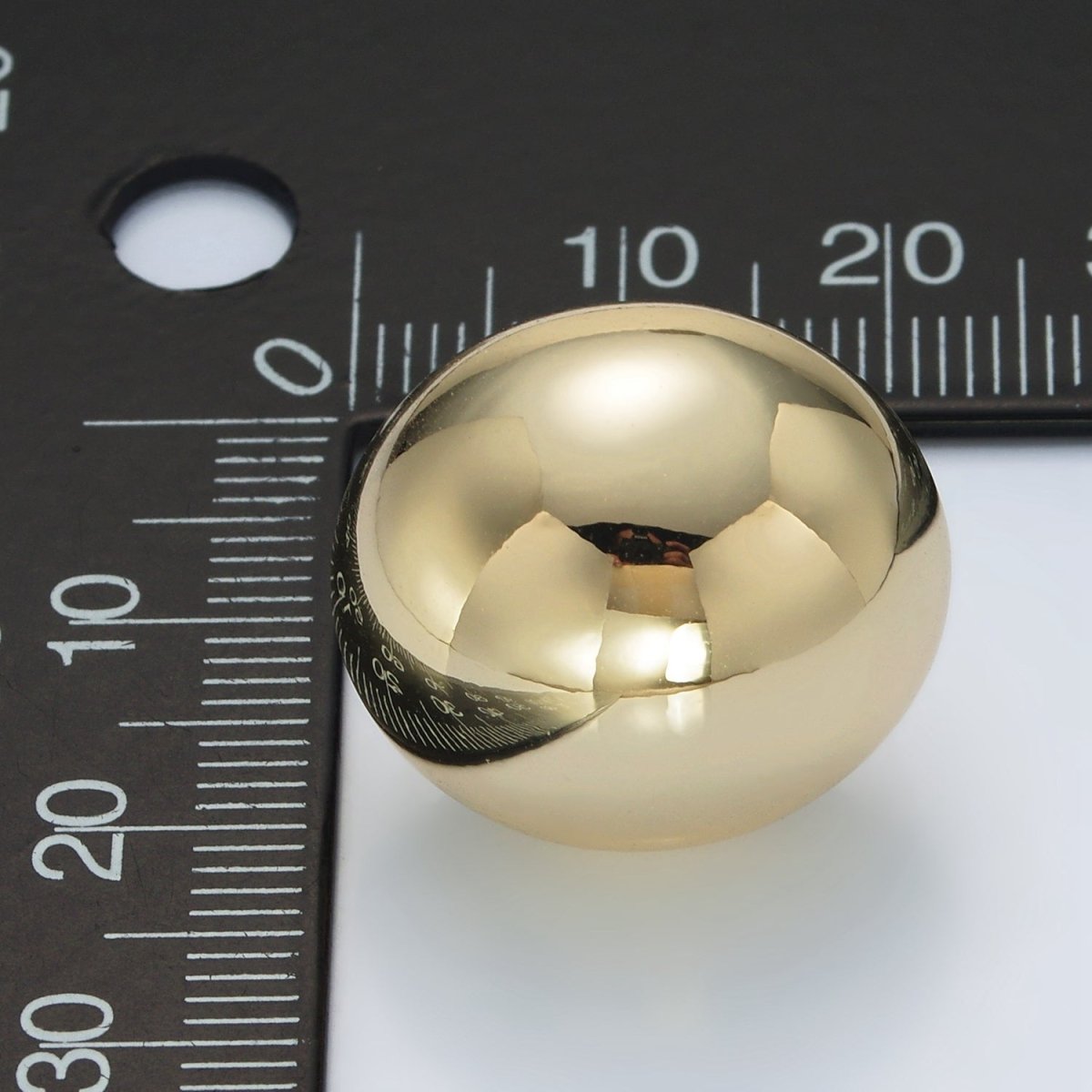 23mm Minimalist Round Dome Stud Earrings in Gold & Silver | AD648 AD649