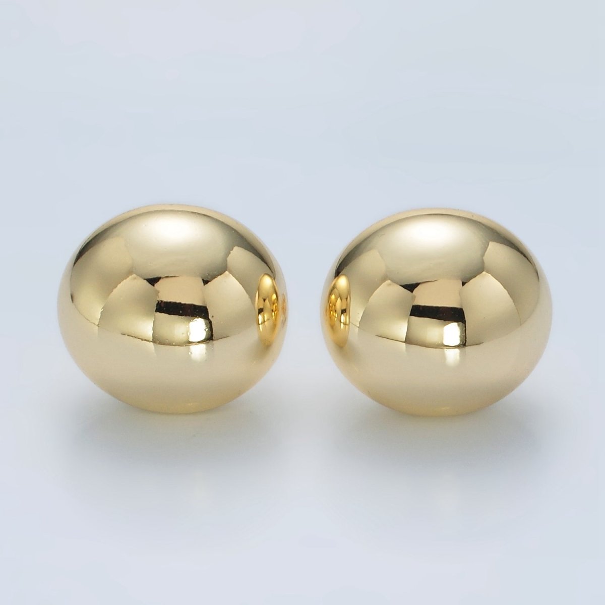 23mm Minimalist Round Dome Stud Earrings in Gold & Silver | AD648 AD649