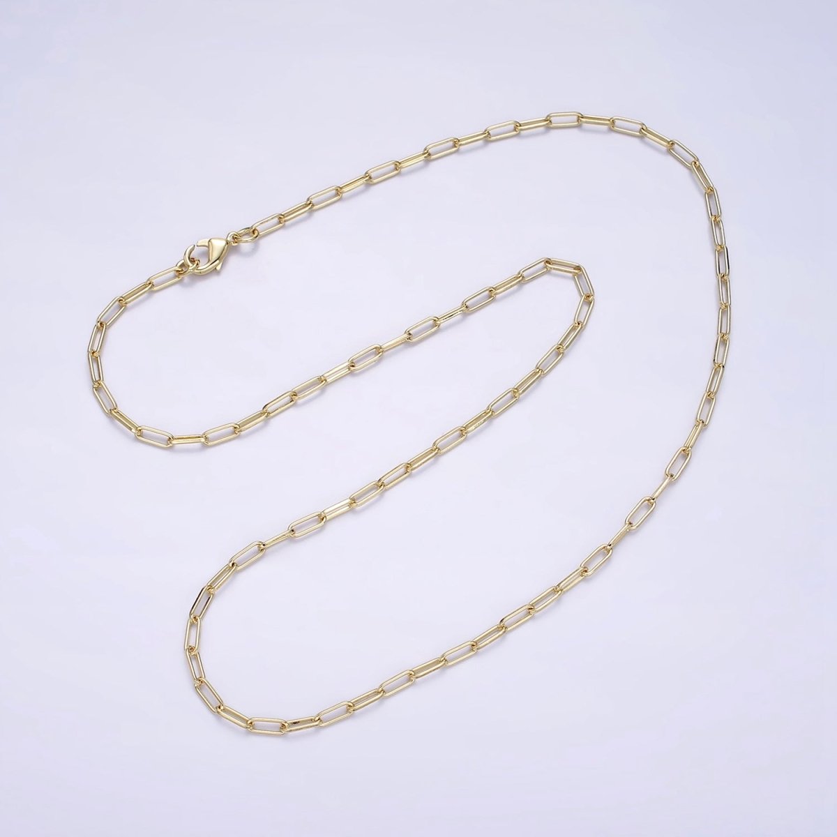 14K Gold Filled 2.3mm Paperclip 16 Inch, 18 Inch, 20 Inch Layering Chain Necklace | WA-2120 - WA-2123 Clearance Pricing