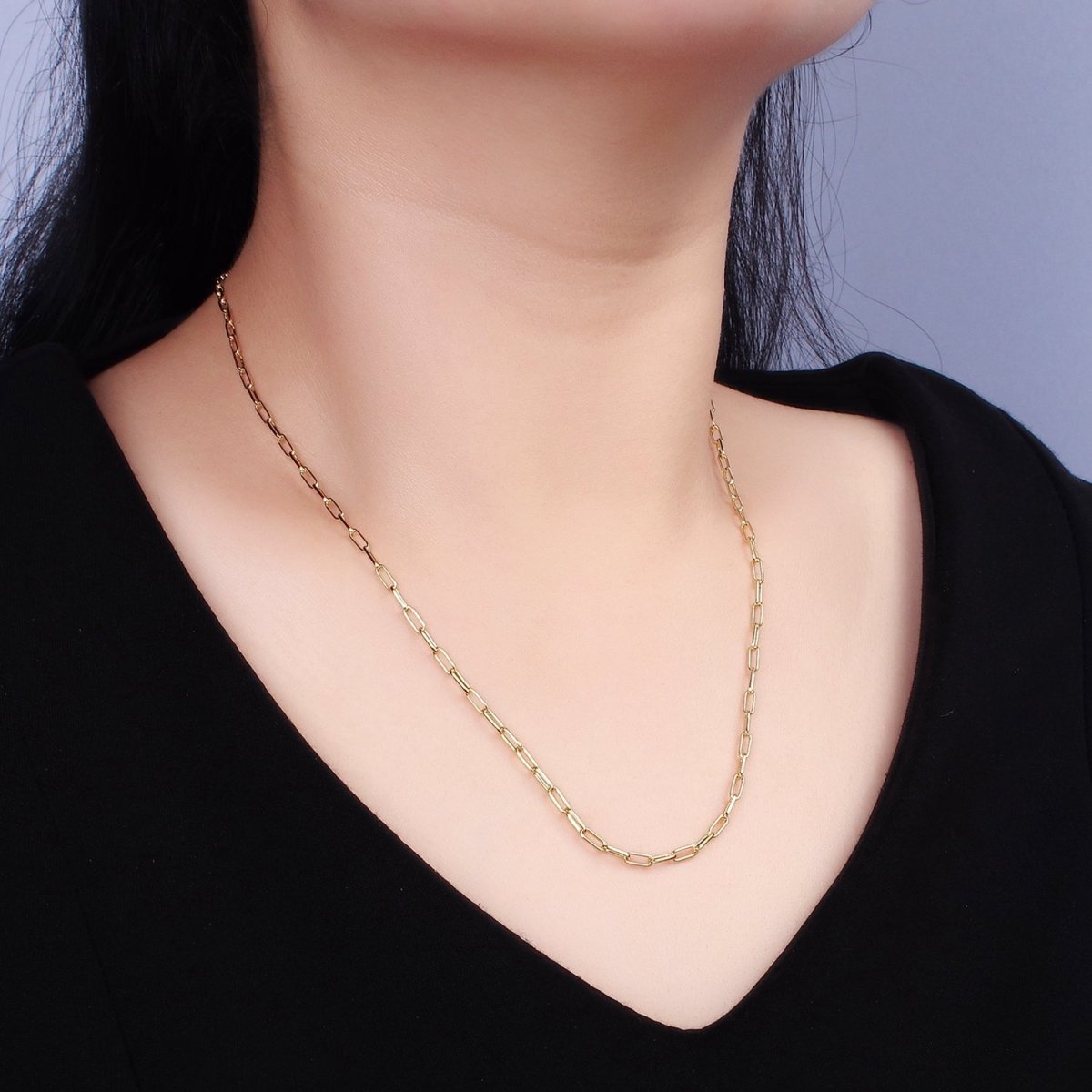 14K Gold Filled 2.3mm Paperclip 16 Inch, 18 Inch, 20 Inch Layering Chain Necklace | WA-2120 - WA-2123 Clearance Pricing