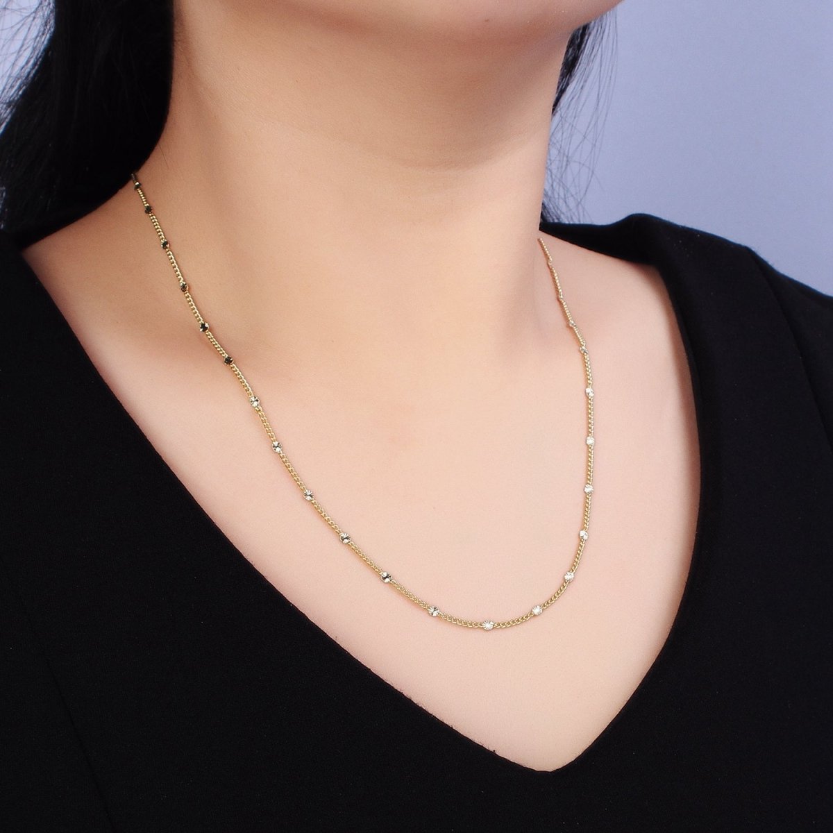 14K Gold Filled 2.3mm Sunburst Curb 20 Inch Layering Chain Necklace w. Extender | WA-1735 Clearance Pricing