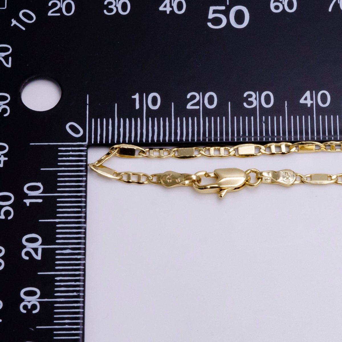 14K Gold Filled 2.3mm Unique Mariner Anchor 17.5 Inch Layering Chain Necklace | WA-2215 Clearance Pricing - DLUXCA