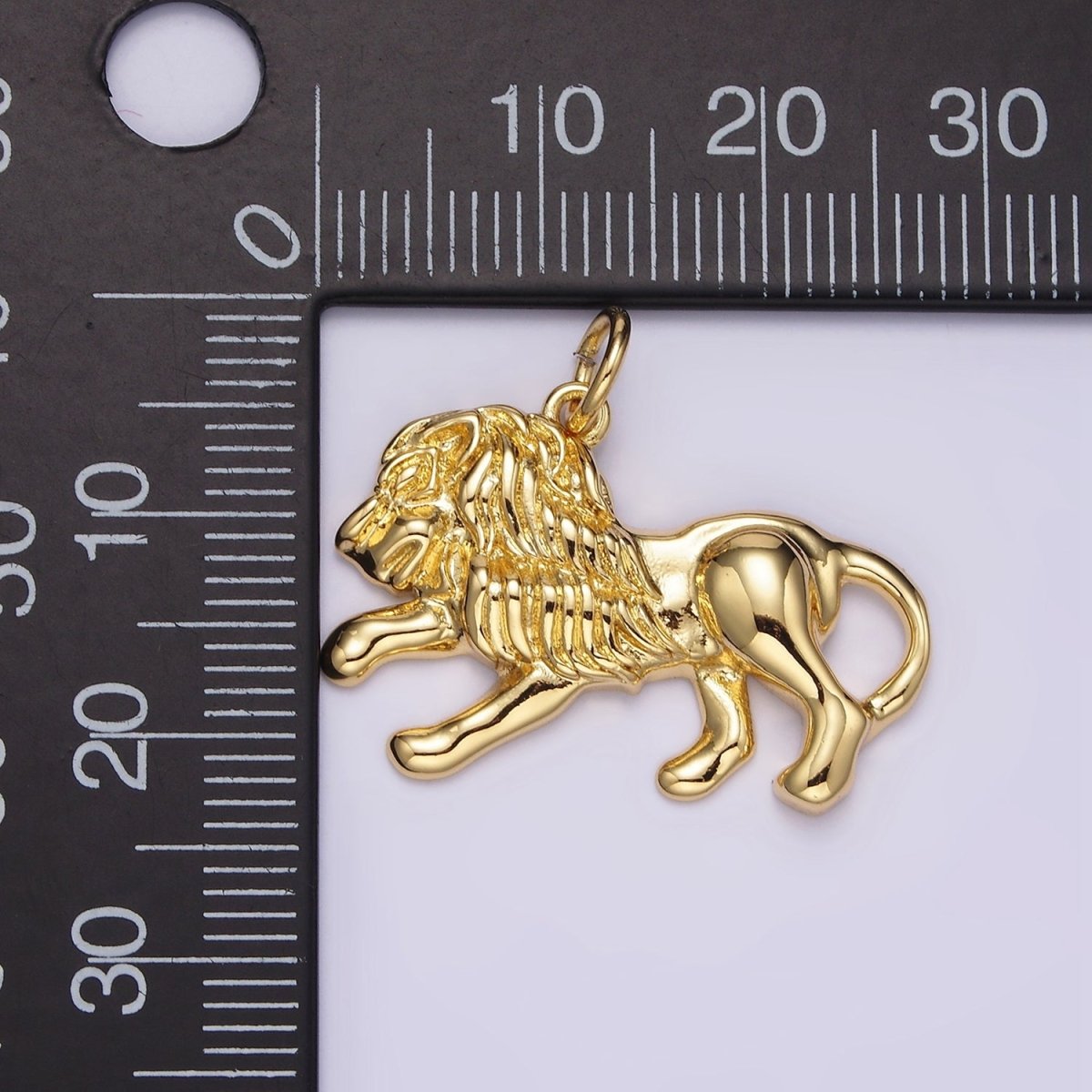 14K Gold Filled 24mm Lion Animal Minimalist Charm | N1527