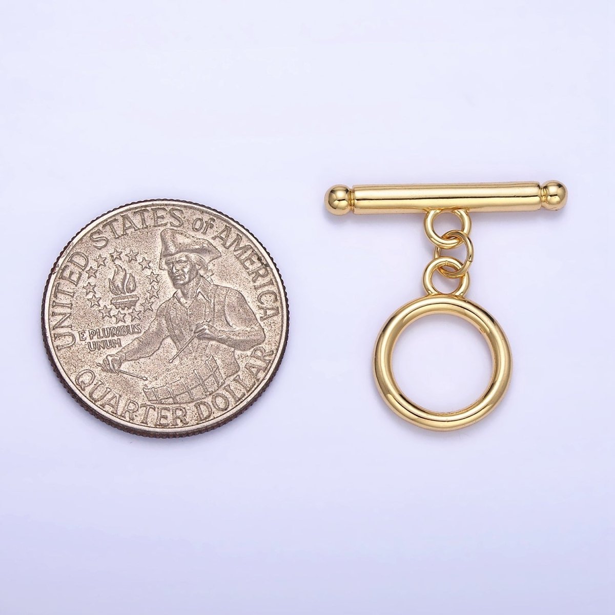 14K Gold Filled 24mm Minimalist Toggle Clasps Closure Findings in Gold & Silver | L614/K175 K121