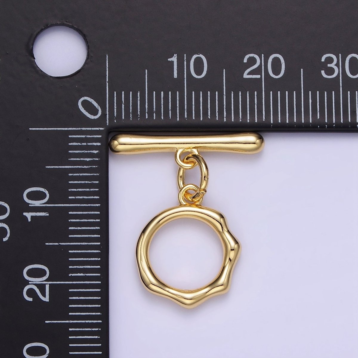 14K Gold Filled 24mm Molten Drip OT Toggle Clasps Closure Findings | Z718 - DLUXCA
