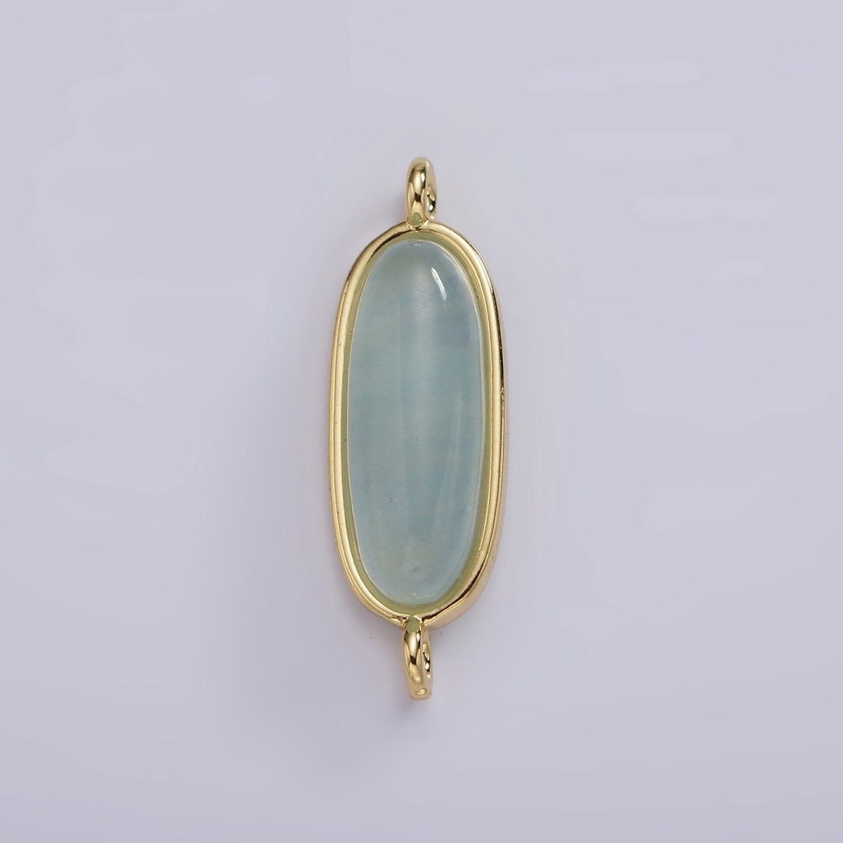14K Gold Filled 24mm Natural Gemstone Oblong Bezel Connector | G229 - G237