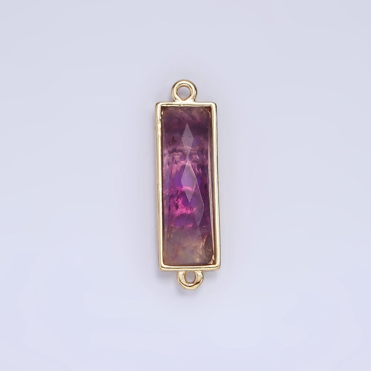 14K Gold Filled 25.5mm Labradorite, Lapis Lazuli, Amethyst Filigree Rectangular Connector | G-093 - G-095