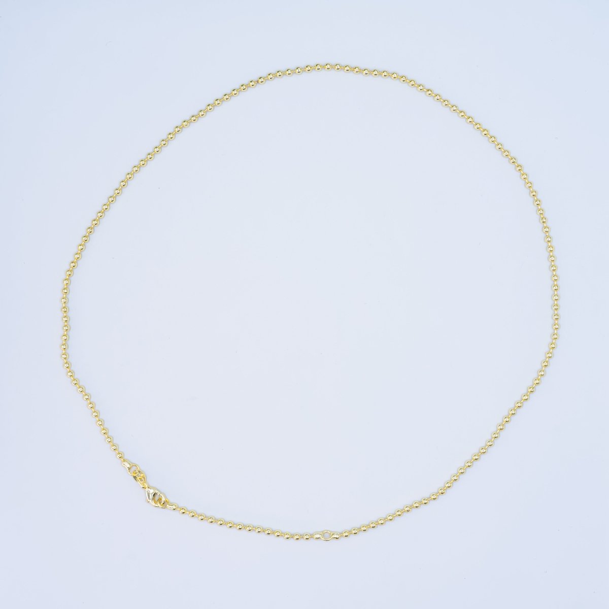14K Gold Filled 2.5mm Ball Bead Bar 17.5 Inch Necklace | WA - 2742 - DLUXCA