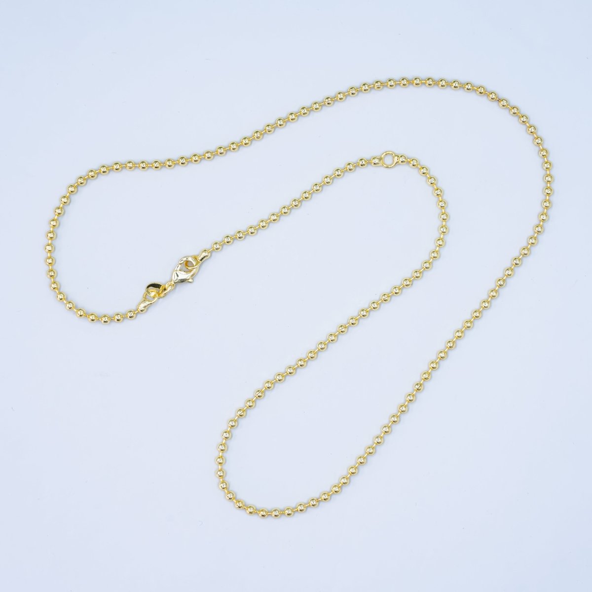14K Gold Filled 2.5mm Ball Bead Bar 17.5 Inch Necklace | WA - 2742 - DLUXCA