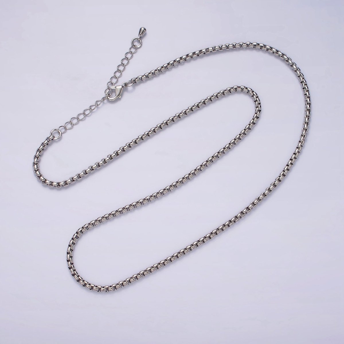14K Gold Filled 2.5mm Chubby Box Chain 18 Inch, 16 Inch Layering Choker Necklace in Gold & Silver | WA-2220 - WA-2223 Clearance Pricing