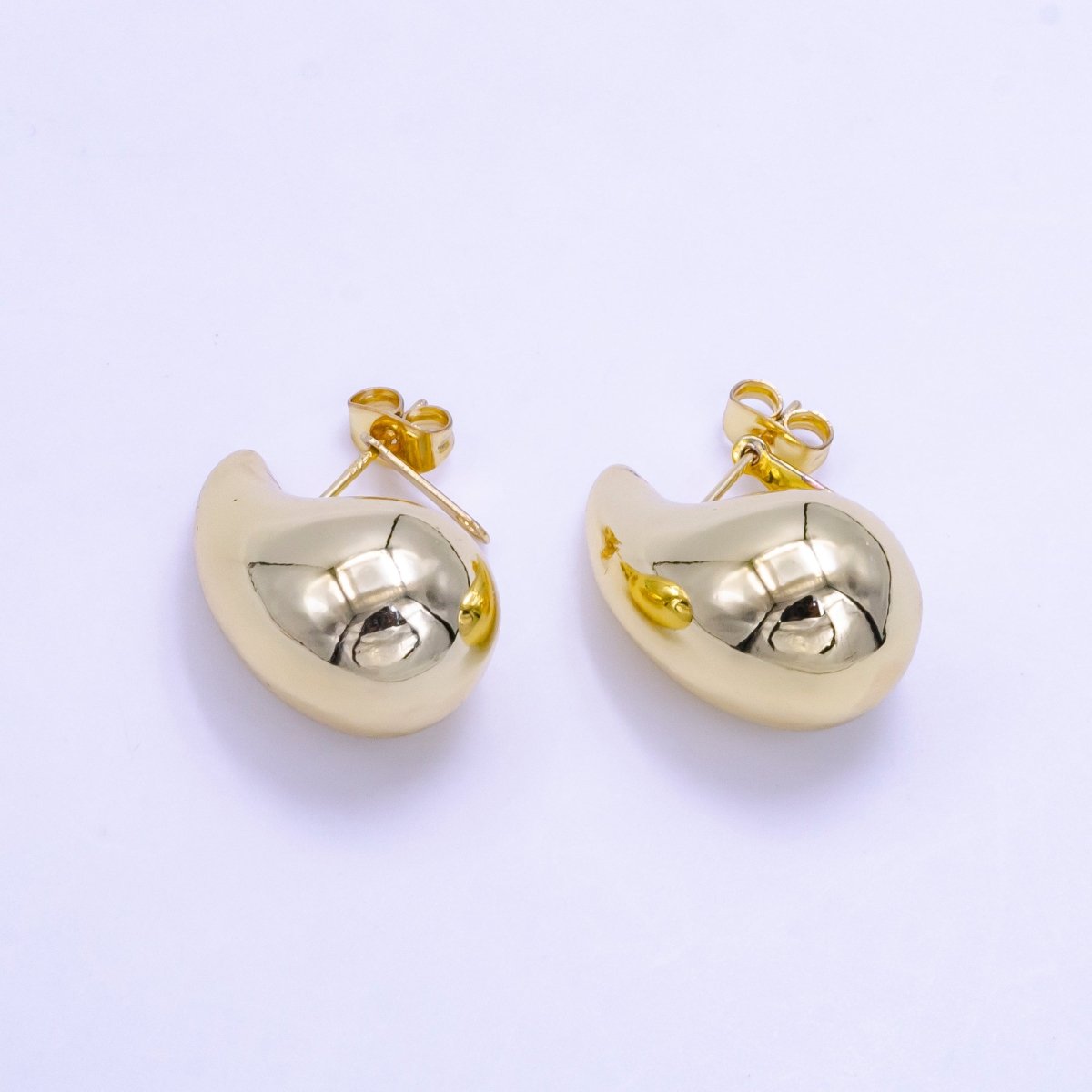 14K Gold Filled 25mm Chunky Modern Teardrop Stud Earrings in Gold & Silver | V-283 V-308