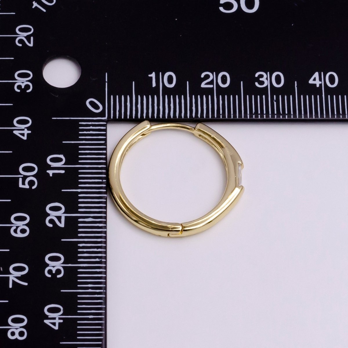 14K Gold Filled 25mm Clear Baguette CZ Endless Hoop Earrings | AD1126 AD666