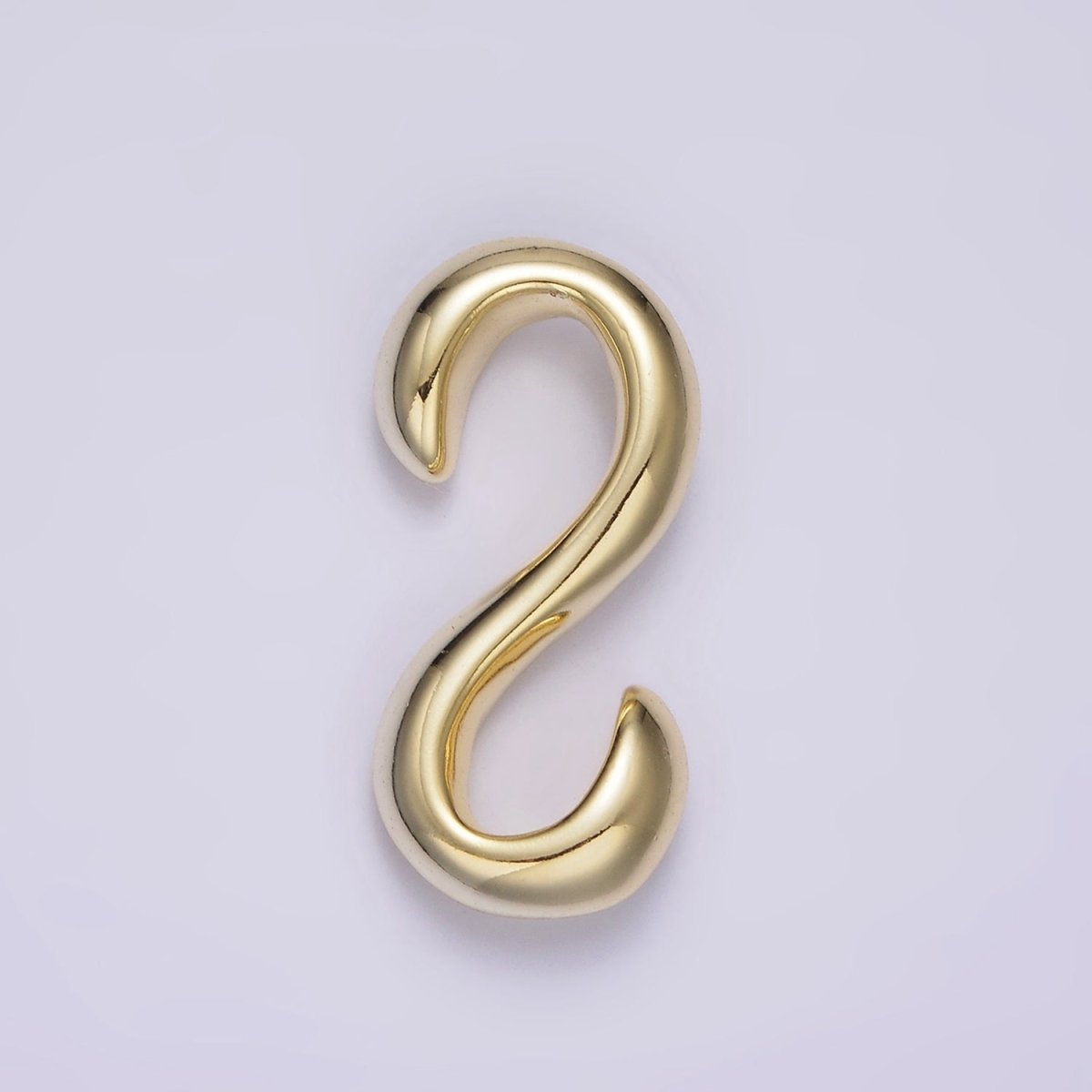 14K Gold Filled 25mm Curved Minimalist S-Hook Closure Findings Supply in Gold & Silver | Z656