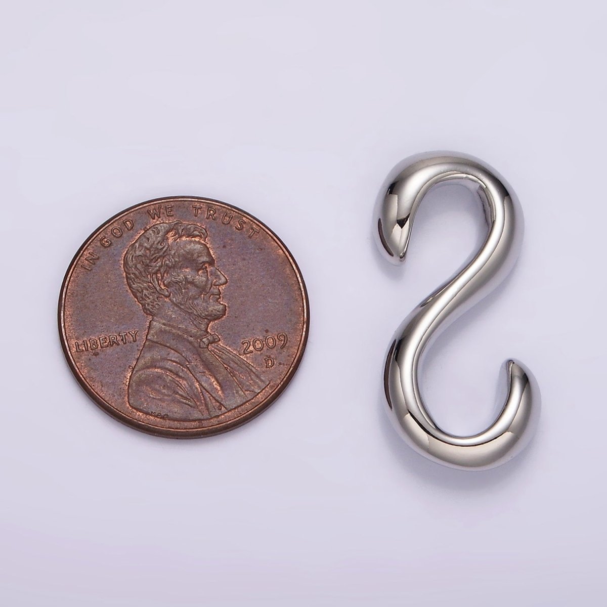 14K Gold Filled 25mm Curved Minimalist S-Hook Closure Findings Supply in Gold & Silver | Z656