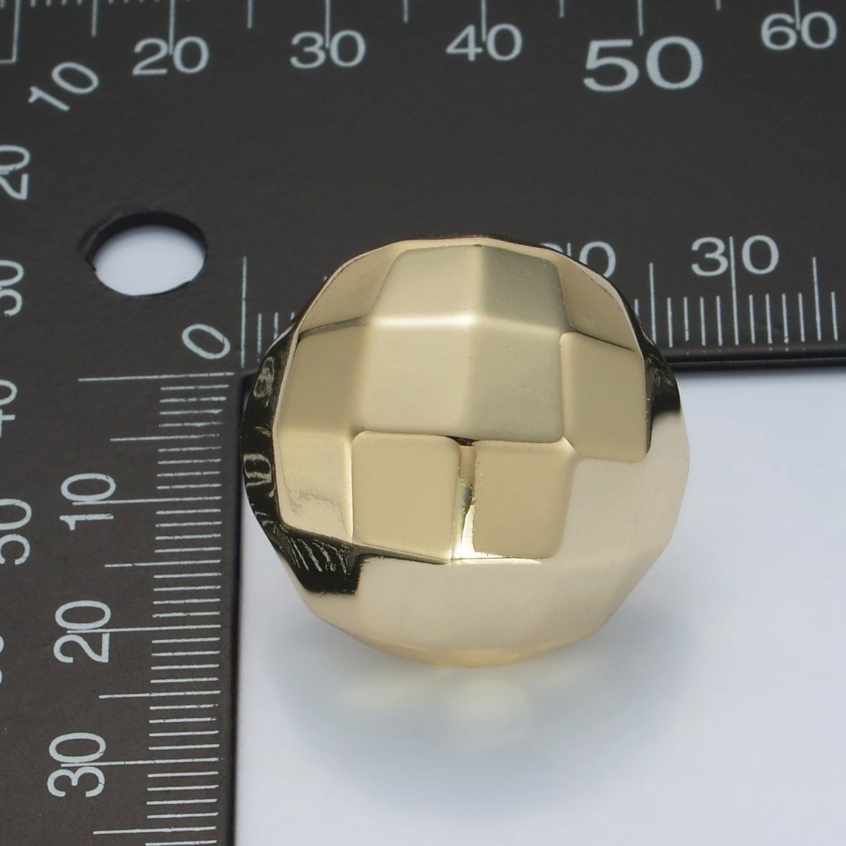 25mm Multifaceted Round Lightweight Stud Earrings in Gold & Silver | AD703 AD704