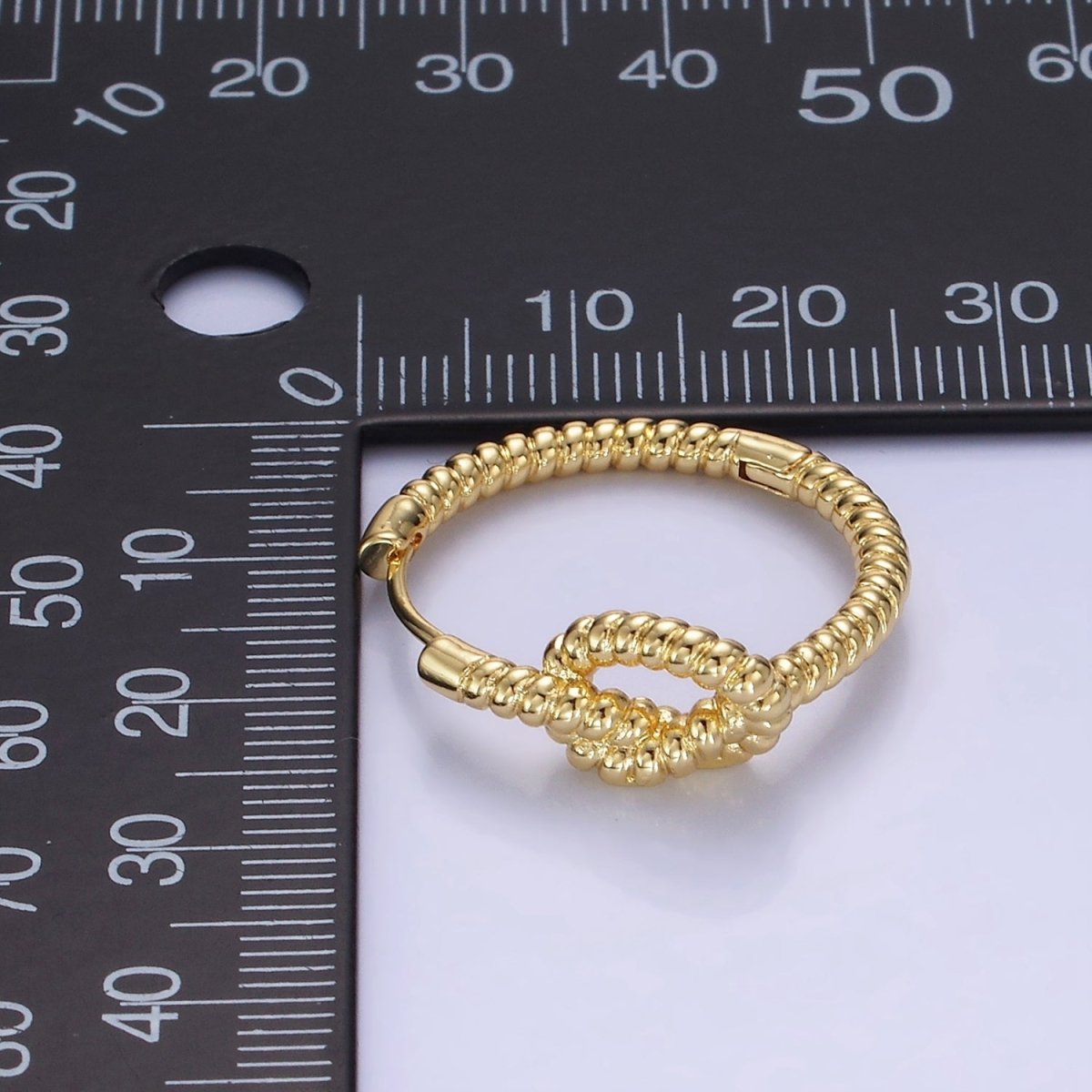 14K Gold Filled 25mm Rope Tied Croissant Huggie Earrings in Gold & Silver | AB1360 AB1361