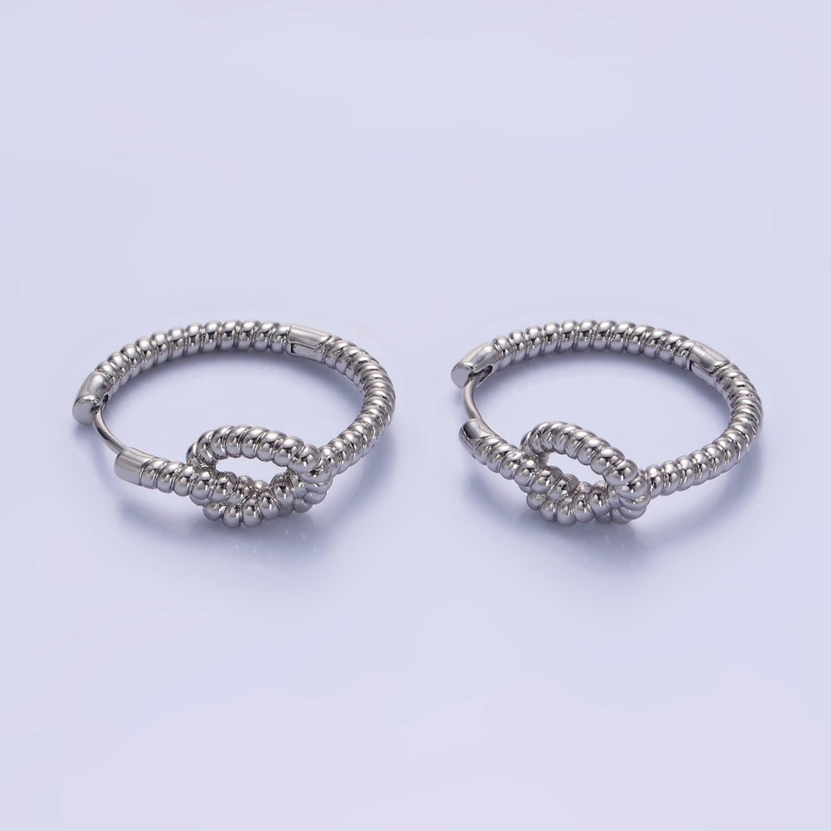 14K Gold Filled 25mm Rope Tied Croissant Huggie Earrings in Gold & Silver | AB1360 AB1361