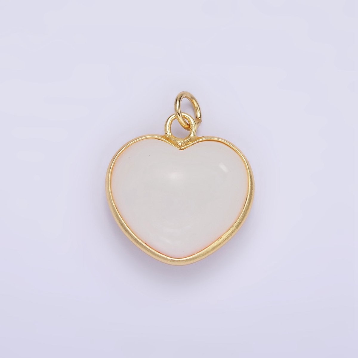 14K Gold Filled 25mm Shell Pearl Bezel Heart Pendant | D582