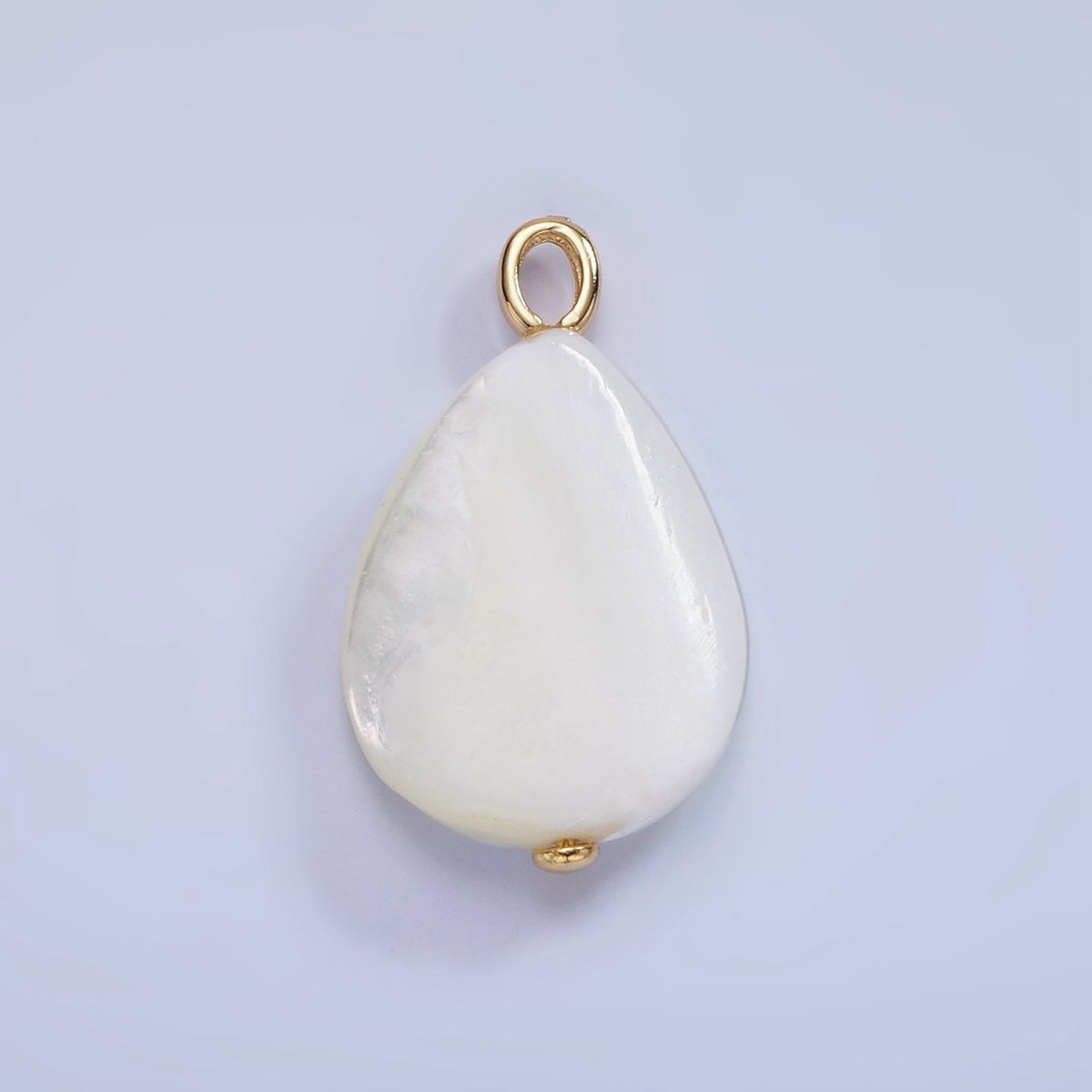 14K Gold Filled 25mm Shell Pearl Gemstone Teardrop Pendant | P1682 - DLUXCA