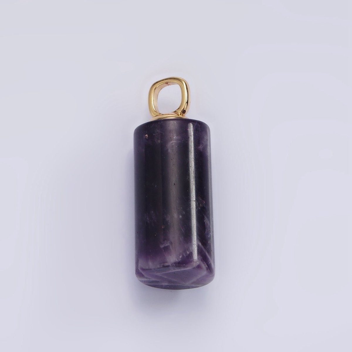 14K Gold Filled 27mm Tube Natural Gemstone Drop Pendant | N1963 - N1968