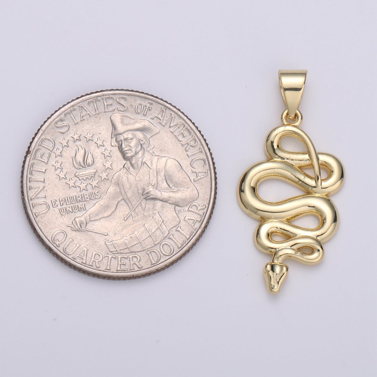 14K Gold Filled 28mm Slithering Snake Serpent Minimalist Pendant | I880 - DLUXCA