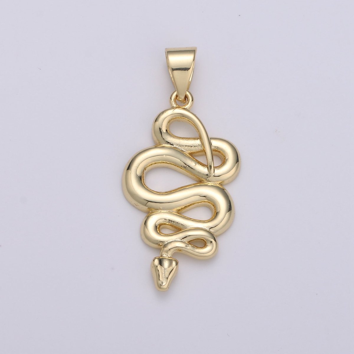 14K Gold Filled 28mm Slithering Snake Serpent Minimalist Pendant | I880 - DLUXCA