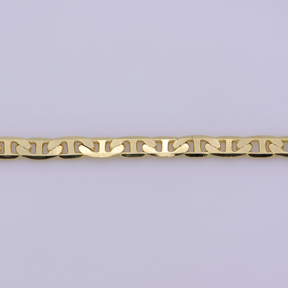 14K Gold Filled 2mm Flat Edged Mariner 18 Inch Layering Chain Necklace | WA-400 Clearance Pricing - DLUXCA