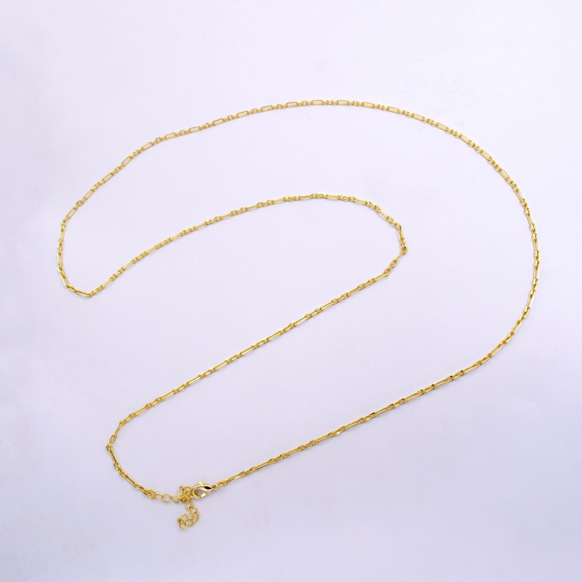 OS 14K Gold Filled 2mm Paperclip Cable Link 30 Inch Chain Necklace w. Extender | WA-2443