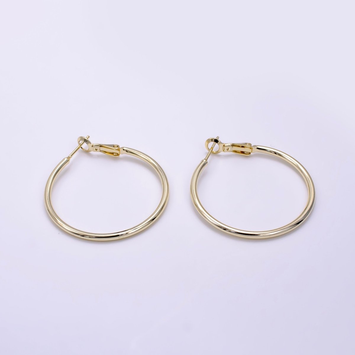 14K Gold Filled 30mm, 35mm Minimalist Hinge Hoop Earrings | V076 V077