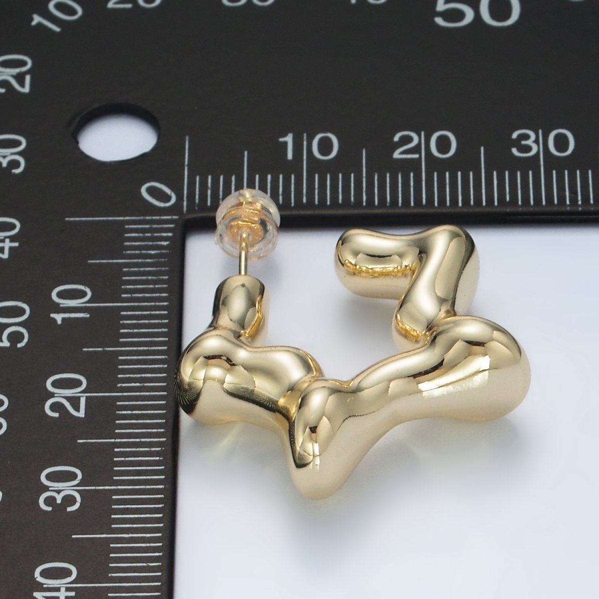 30mm Celestial Star C-Shaped Hoop Earrings in Gold & Silver | AD684 AD685