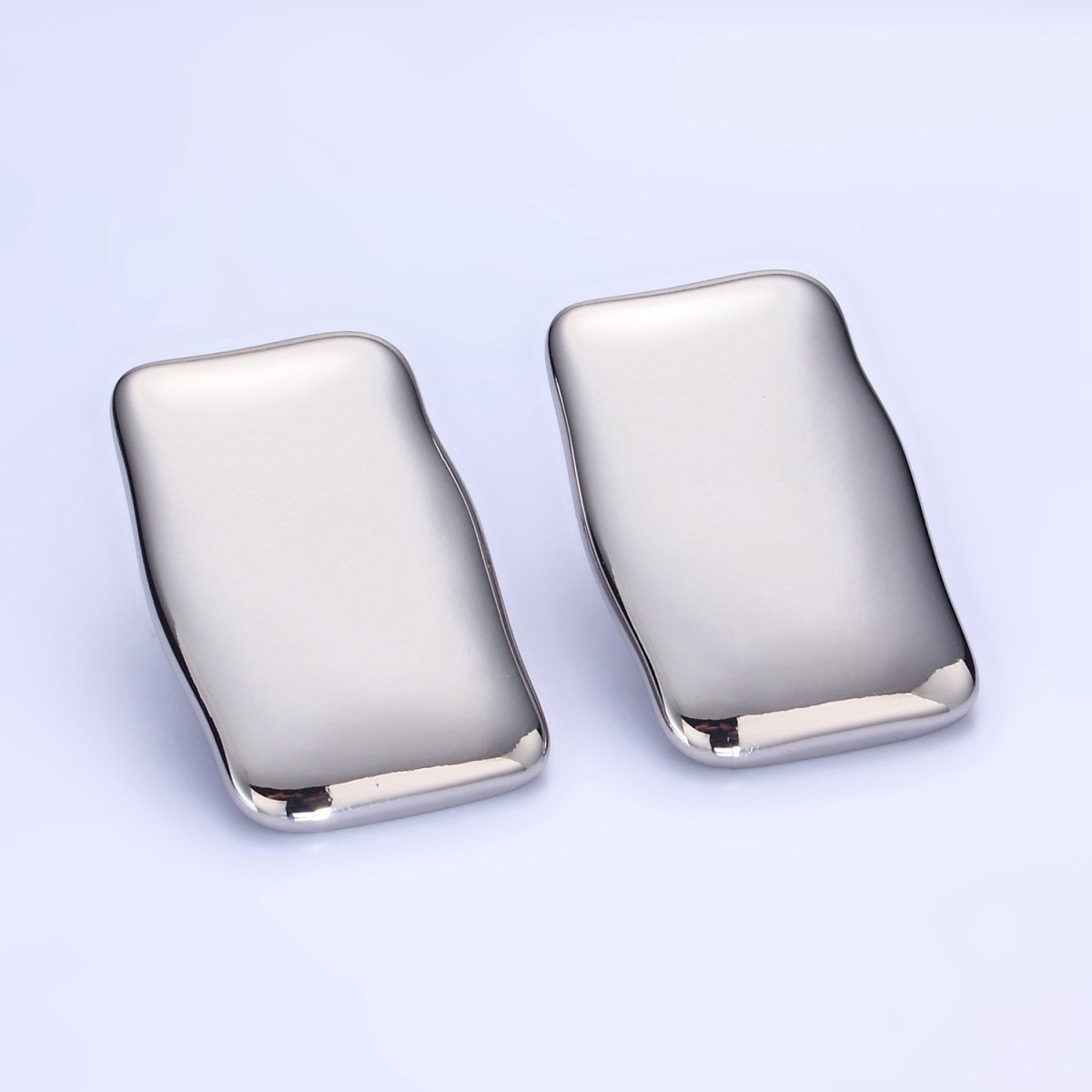 14K Gold Filled 30mm Rectangle Bar Minimalist Stud Earrings in Gold & Silver | P500 P501