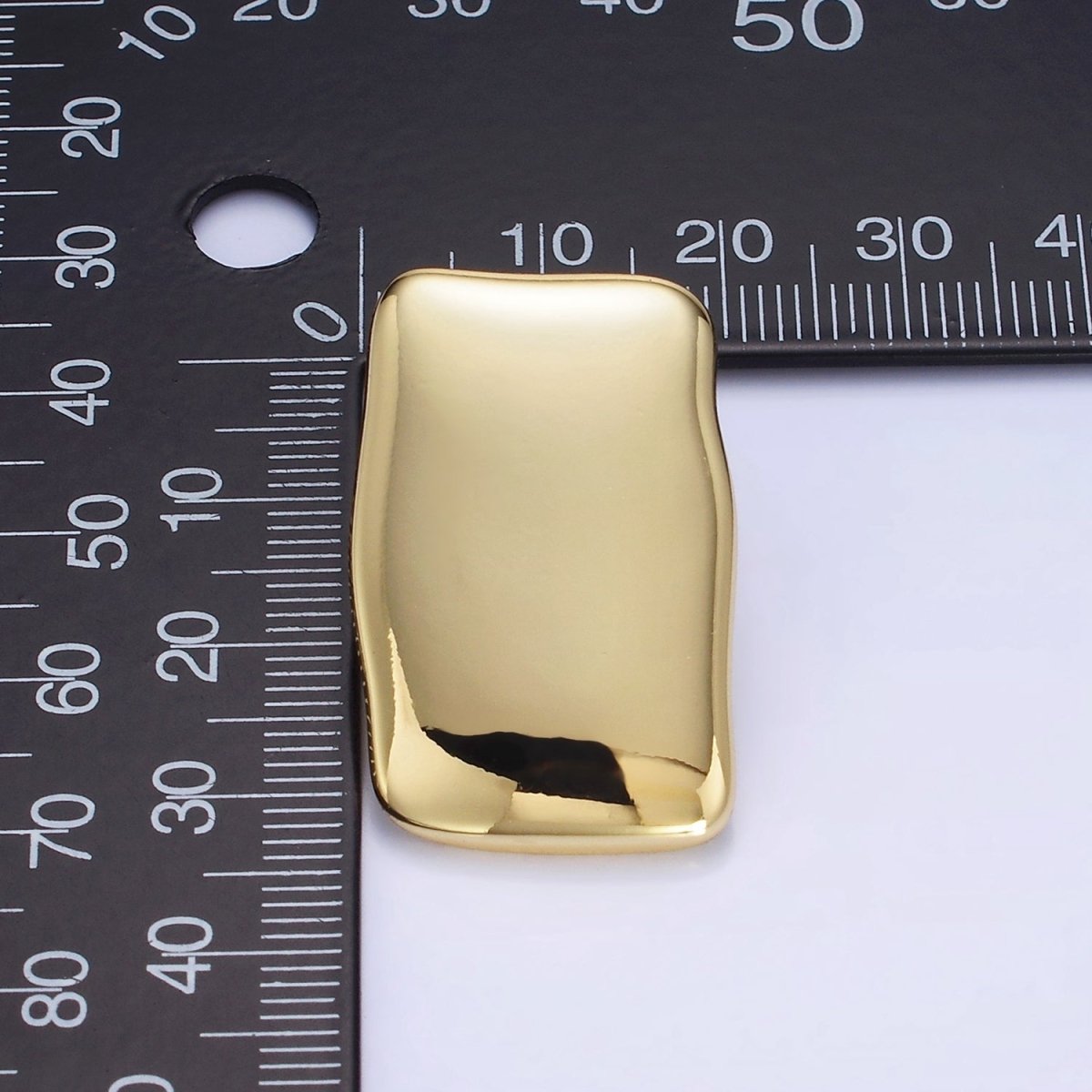14K Gold Filled 30mm Rectangle Bar Minimalist Stud Earrings in Gold & Silver | P500 P501