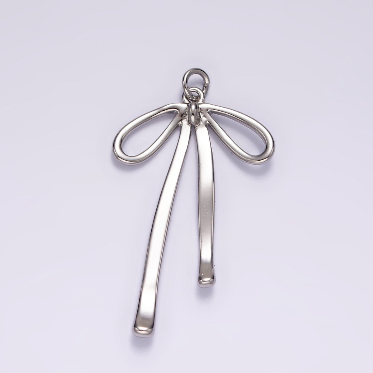 14K Gold Filled 30mm Ribbon Bow Minimalist Charm in Gold & Silver | AG494